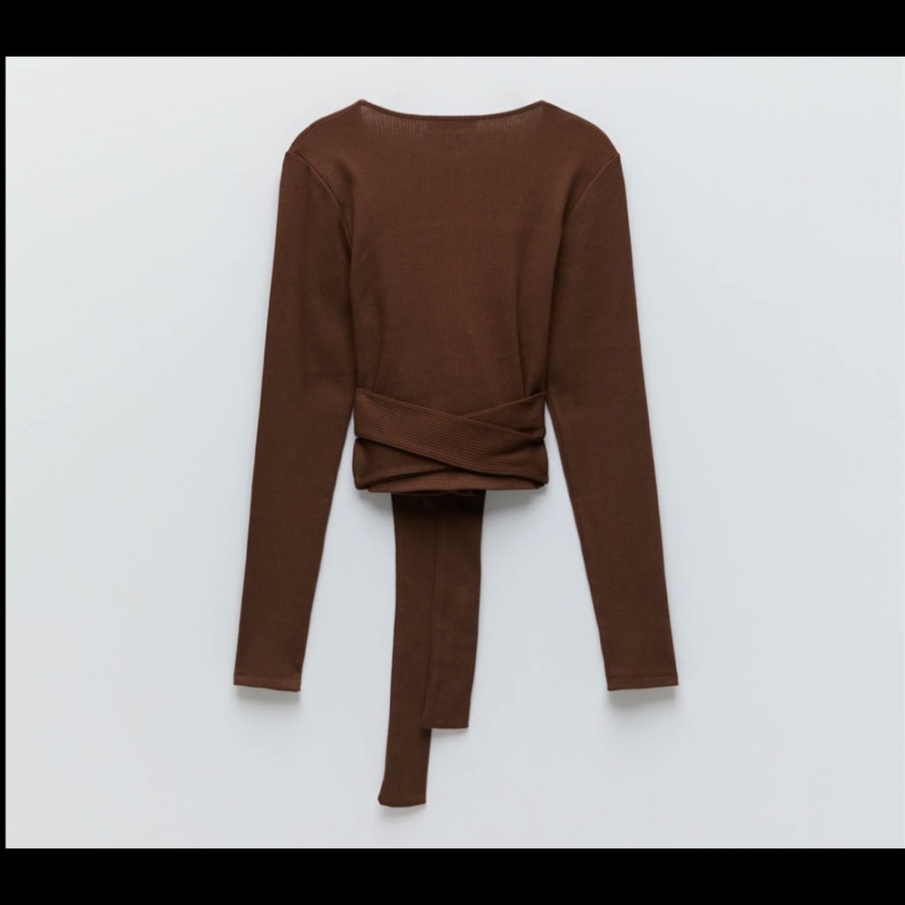 Zara tied ribbed top_3